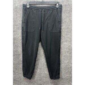 Athleta Farallon Jogger Pants Womens 8 Black Drawstring Casual Cotton Stretch